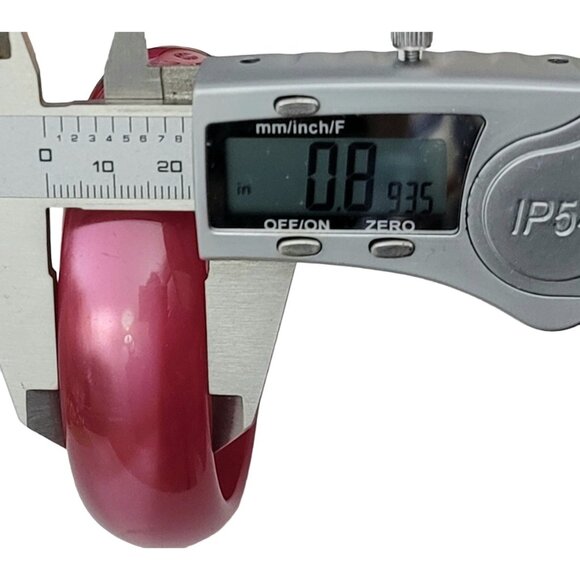 Pink Lucite Chunky Moonstone Bangle Bracelet - Picture 7 of 8